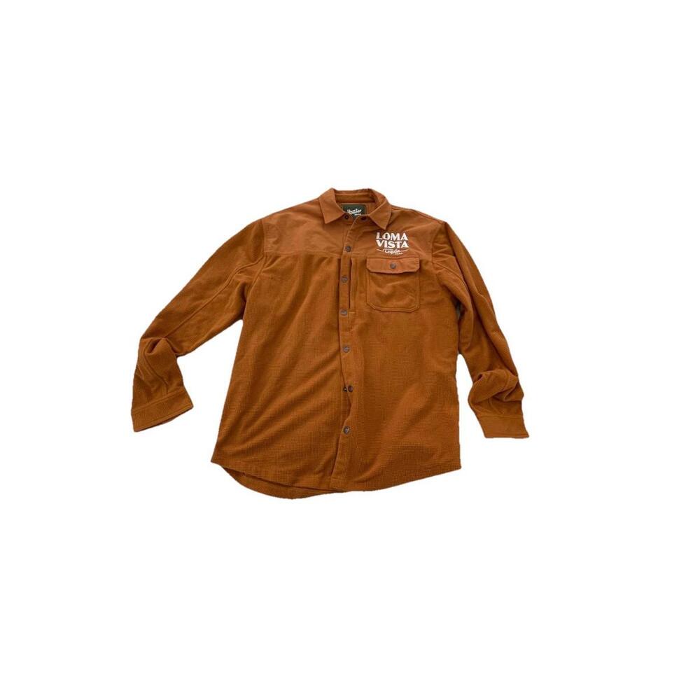 Howler Bros Vapors Polarfleece LS Shirt Mens Large Orange Snap Button H89‎
